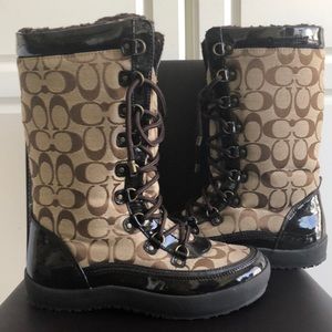 Coach Brown and Black Winter Boots